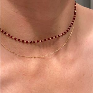 Gold and garnet choker